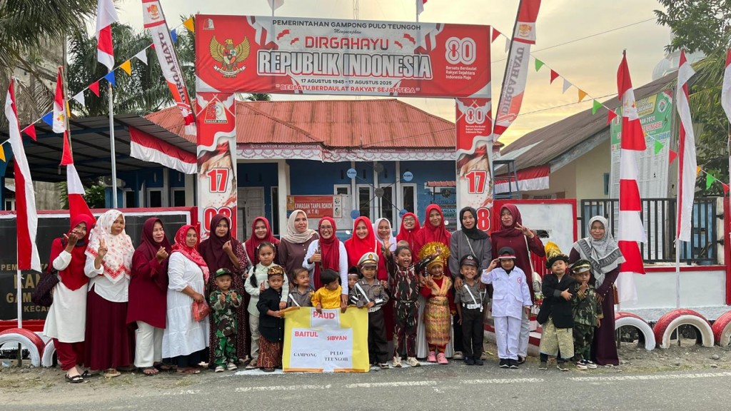 Pawai Kemerdekaan Anak Paud Baitul Sibyan Desa Pulo Teungoh